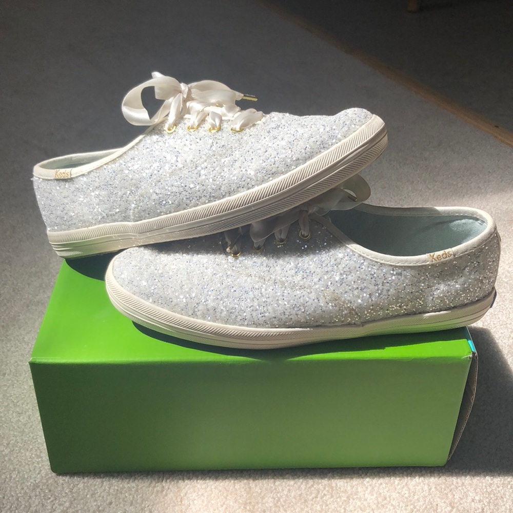 Kate spade glitter cream flats